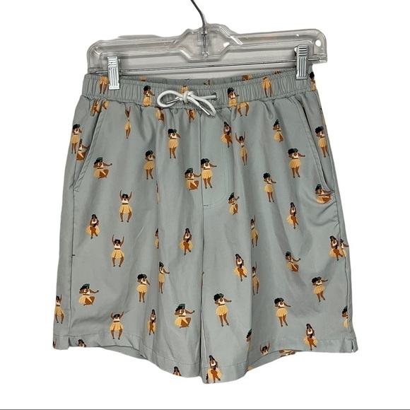 𝅺mosmann Australia Grey Hula Girl Print Swim Trunks, 3032, Medium - Picture 1 of 8